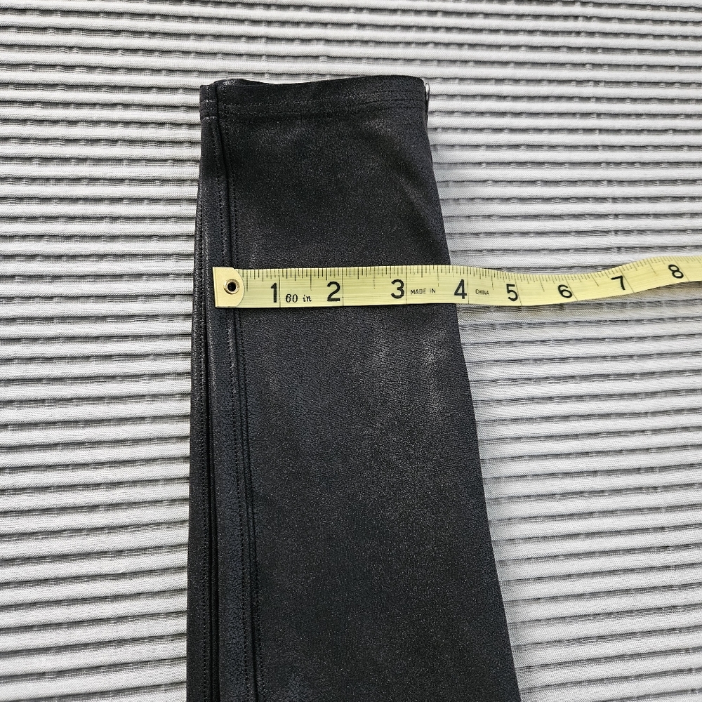 Spanx‎ Legging Womens M Black Faux Leather High-Waisted Compression Waistband - Picture 12 of 12